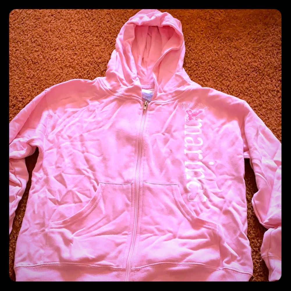 Girls’ Pink Marines Zip Up Sweatshirt M 10-12